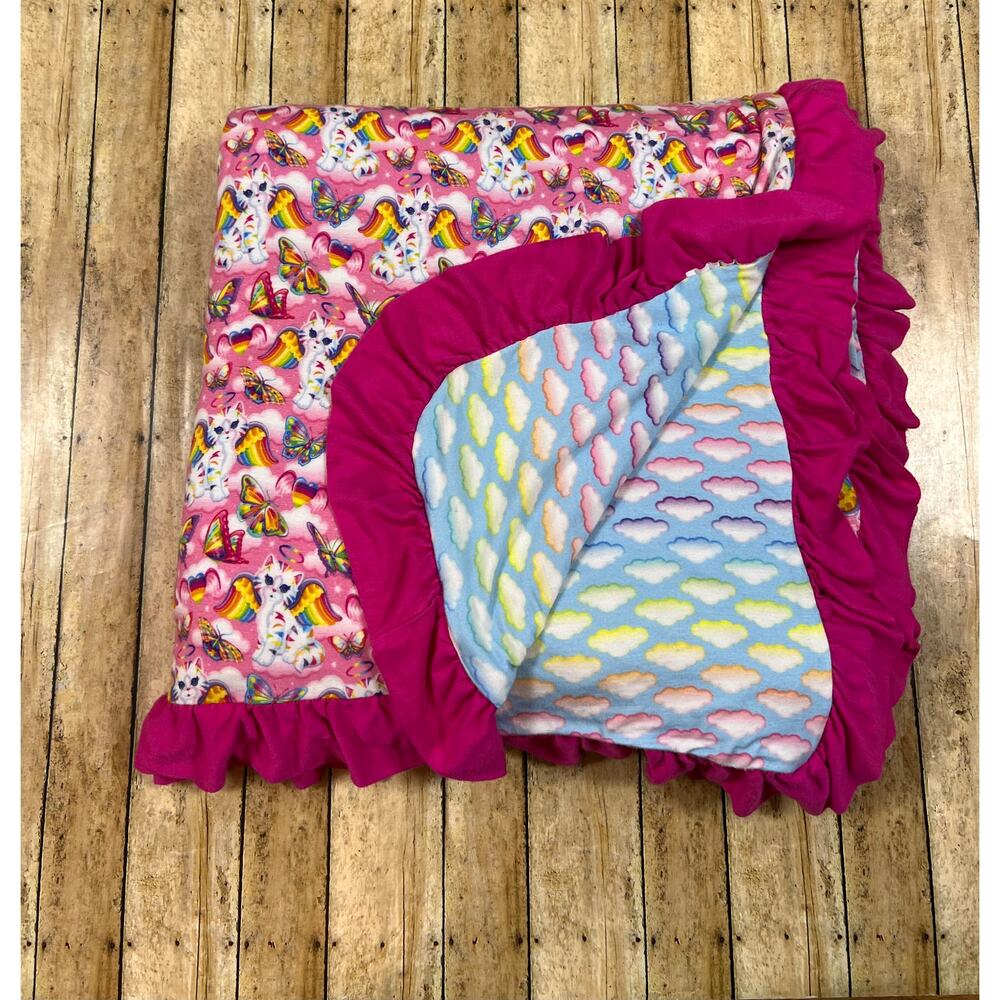 Posh Peanut Lisa Frank Angel Kitty Luxe Patoo Bamboo Blanket 60x60